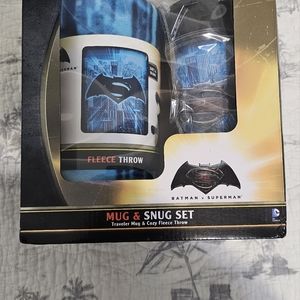 Set Batman, traveler mug and cozy fleece blanket